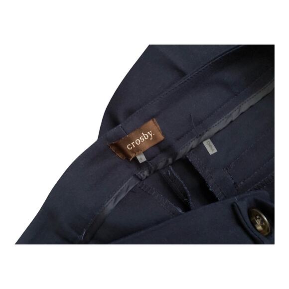 CROSBY Womens Size 8 Navy Blue Cotton Blend Flat Front Bermuda Shorts - Picture 6 of 6